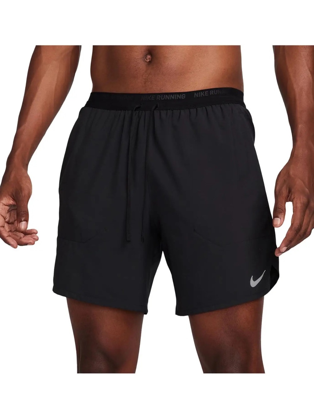 Nike Black Dri-Fit Men's Athletic Running Shorts with Reflective Swoosh